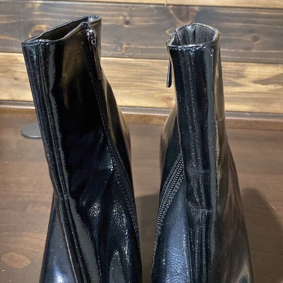 Jessica Simpson Teddi Patent Side Zip Pointed Toe Heeled Ankle Boots Size 9.5 - Picture 5 of 12